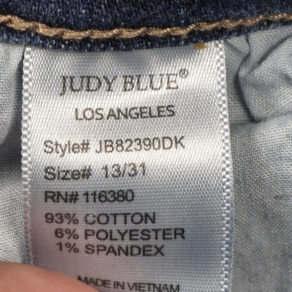 Judy Blue Jeans High Rise Slim Fit Dark Wash Size 13/31 Stretch Denim JB82390DK - Picture 6 of 12